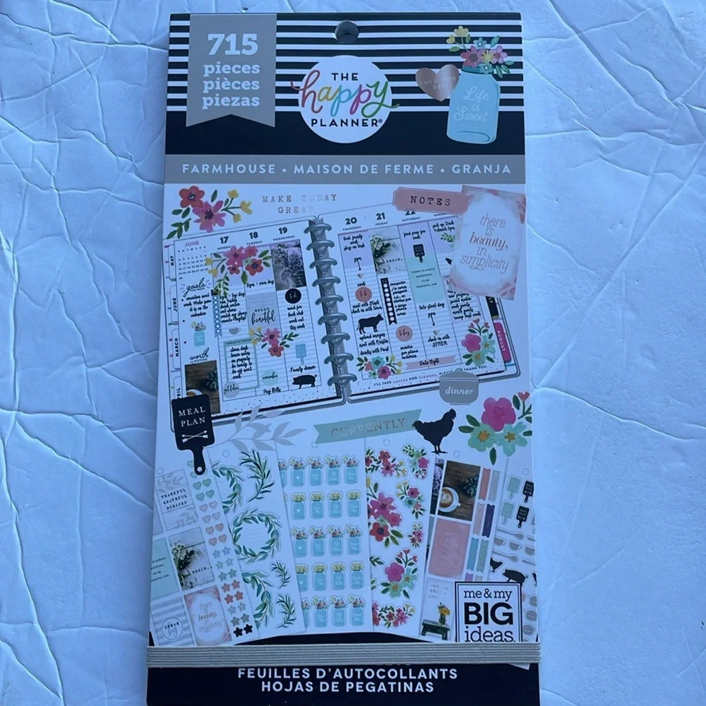 Happy Planner Sticker Books FARMHOUSE 715 Pieces FREE SPIRIT 813 Pieces